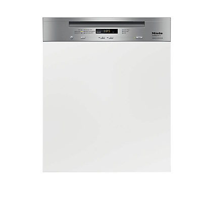 Miele G6000SCICLST Jubilee Semi Integrated Dishwasher, White / Clean Steel